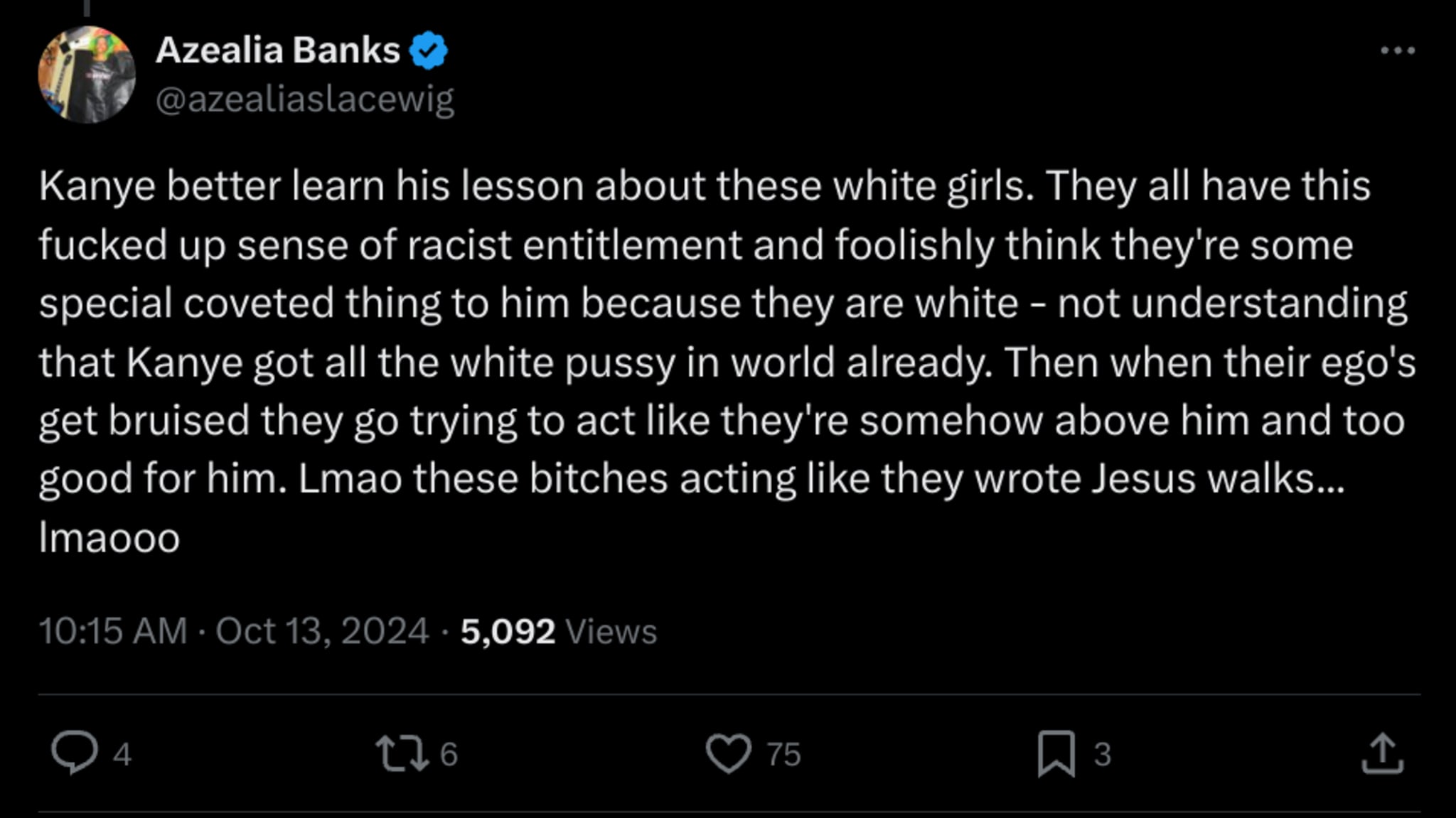 Azealia Banks tweet